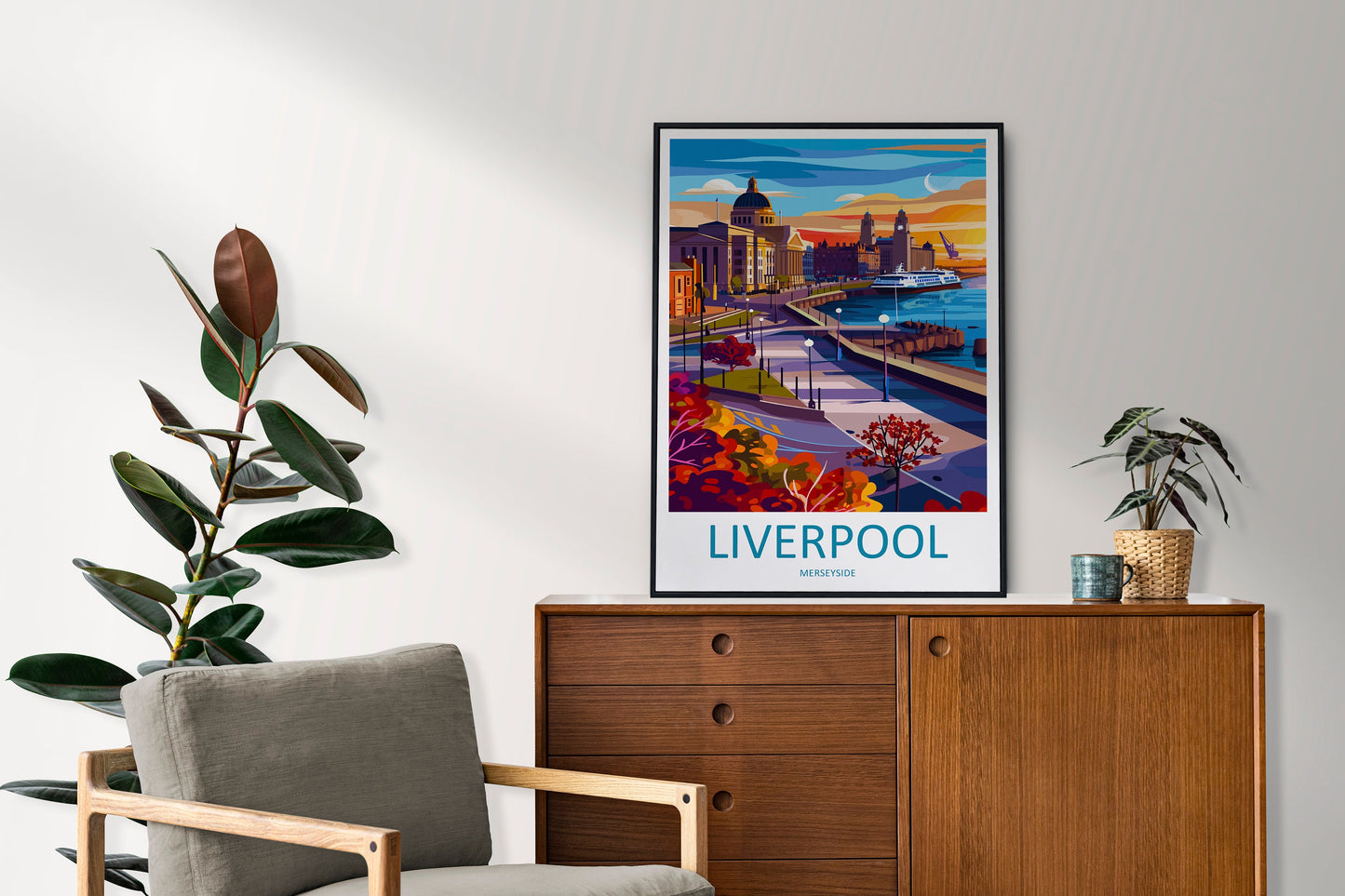 Liverpool Travel Print Wall Art Liverpool Wall Hanging Home Décor Liverpool Gift Art Lovers England Art Lover Gift Liverpool Travel Art Gift