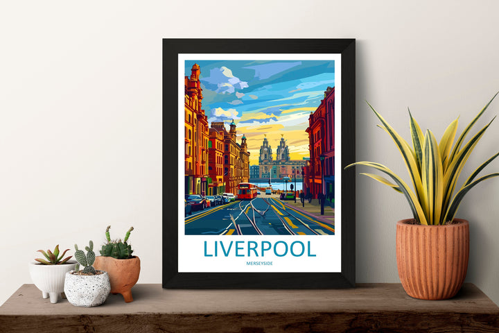 Liverpool Travel Print Wall Art Liverpool Wall Hanging Home Décor Liverpool Gift Art Lovers England Art Lover Gift Liverpool Travel Art Gift
