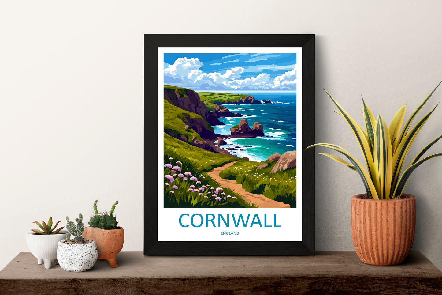 Cornwall Travel Print Wall Art Cornwall Wall Hanging Home Decoration Cornwall Gift Art Lovers Wall Art Print Art Cornwall Print Cornwall Art