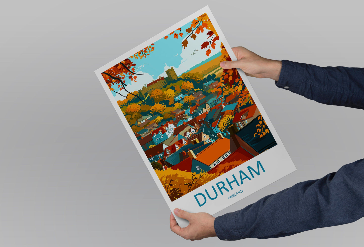 Durham Travel Print Wall Art Durham Wall Hanging Home Décor Durham Gift Art Lovers England Art Lover Gift Durham Travel Art Gift