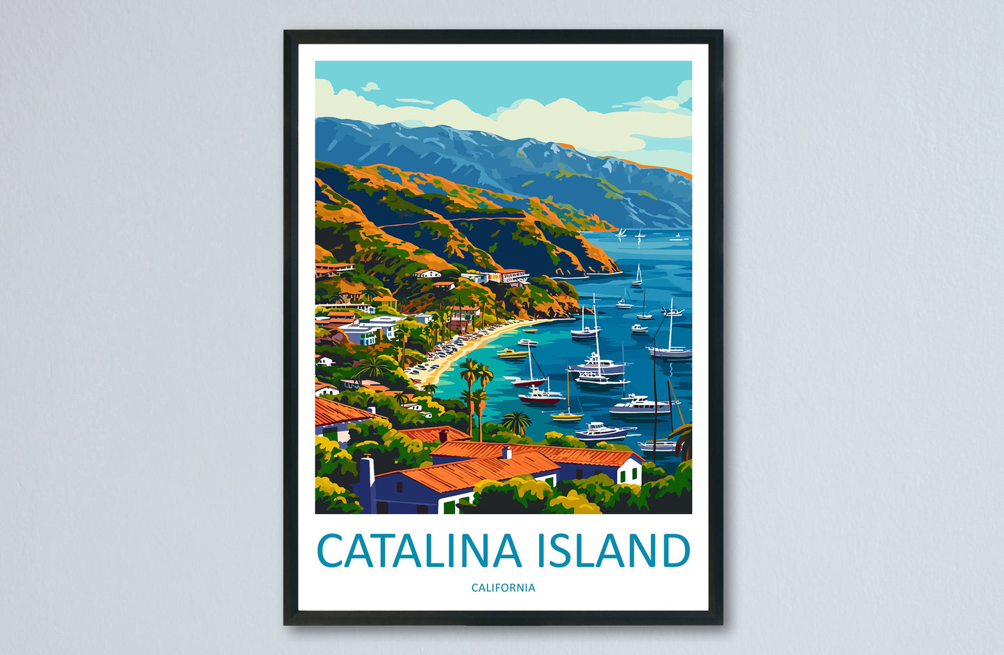Catalina Island Travel Print Wall Art Catalina Island Wall Hanging Home Décor Catalina Island Gift Art Lovers California Art Lover Gift