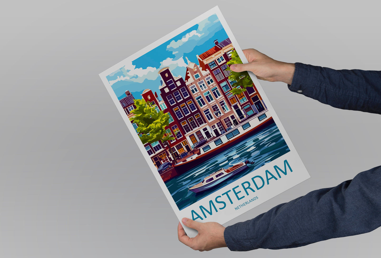 Amsterdam Travel Print Wall Art Amsterdam Wall Hanging Home Décor Amsterdam Gift Art Lovers Netherlands Art Lover Gift Amsterdam Decor