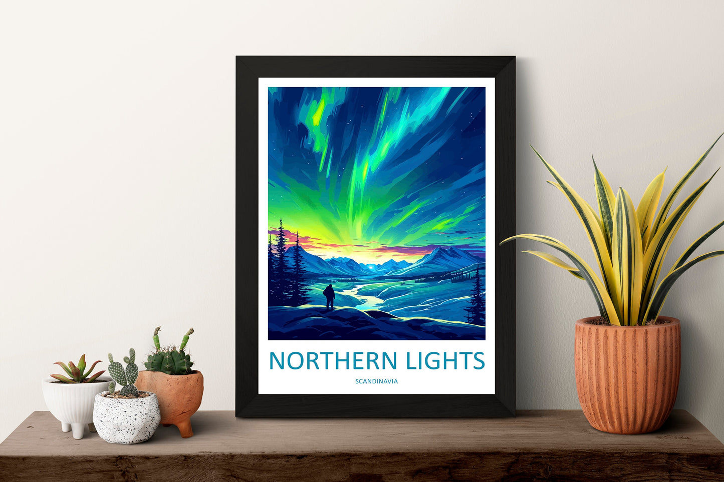 Northern Lights Travel Print Wall Art Aurora Borealis Wall Hanging Home Décor Aurora Borealis Gift Art Lovers Iceland Art Lover Gift Decor