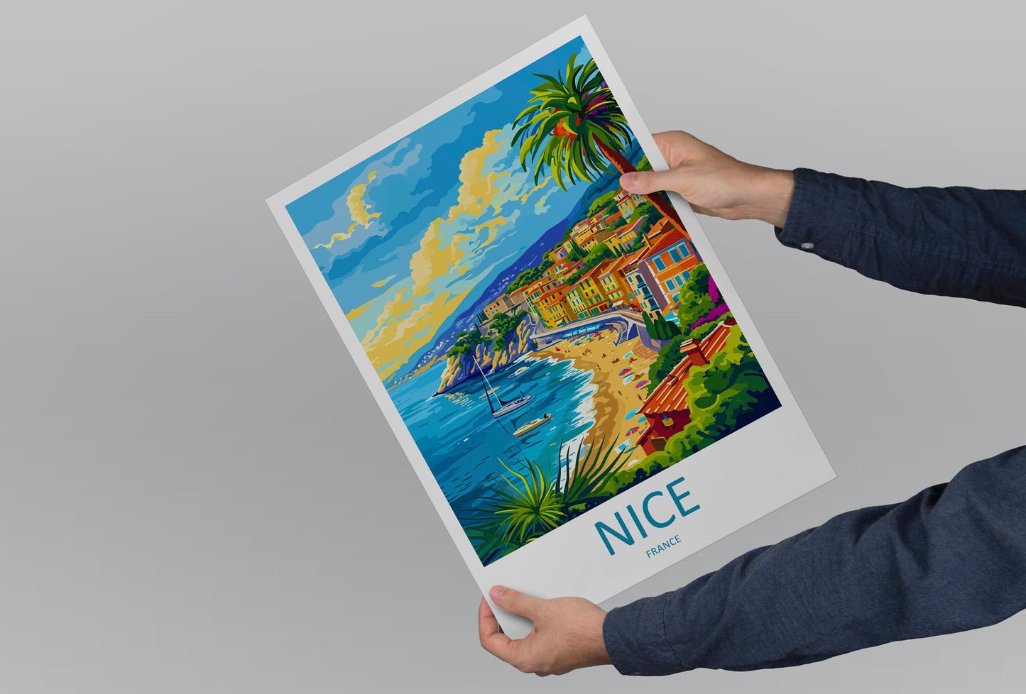 Nice France Print Nice France Home Decor Cityscape Art Print Nice France Wall Art for Travel Enthusiast Gift Wall Hanging Nice France Poster