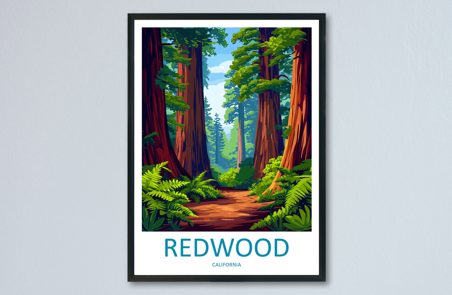 Redwood National Park Travel Print Wall Art Redwood Wall Hanging Home Décor Redwood Gift Art Lovers California Art Lover Gift