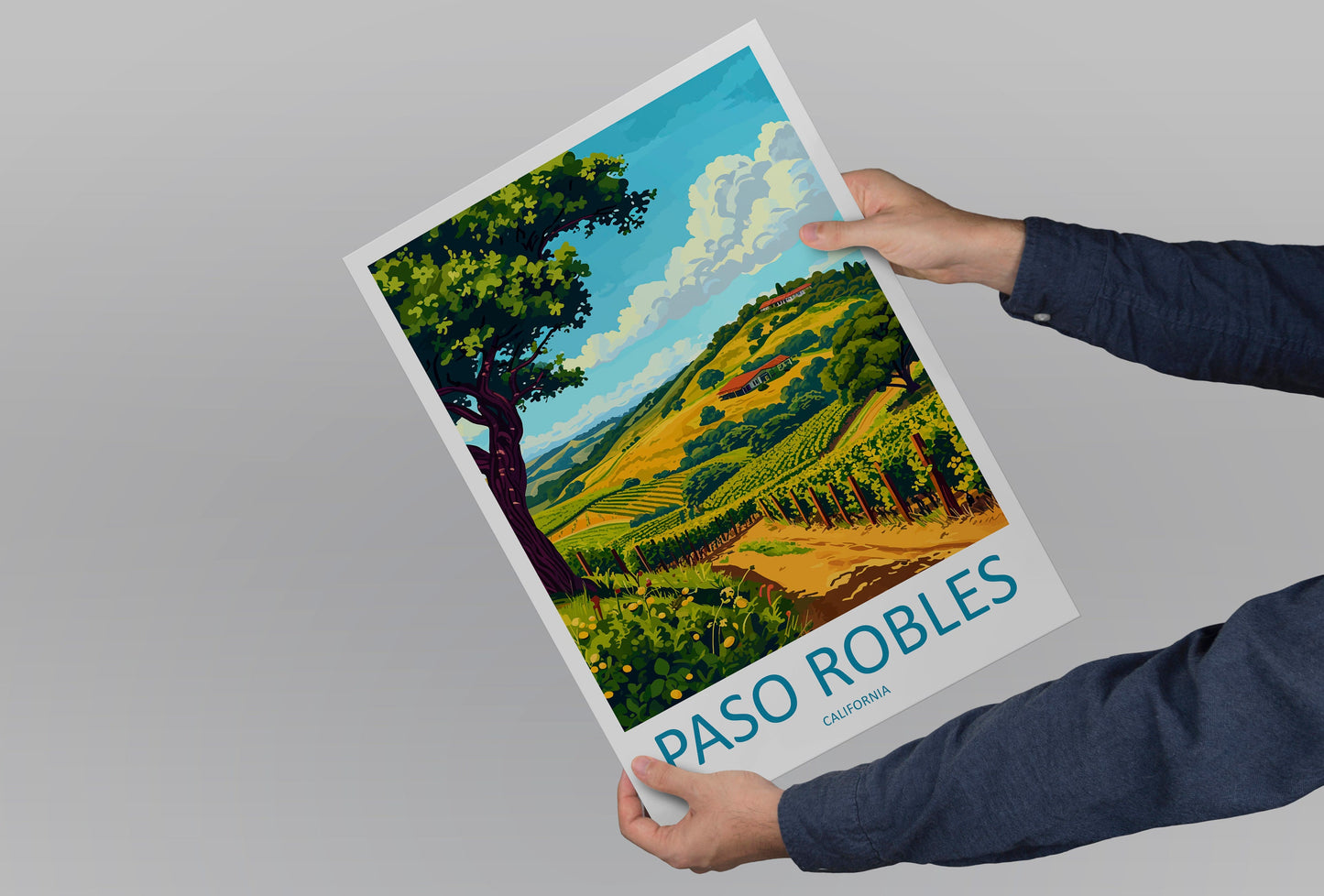 Paso Robles Travel Print Wall Art Paso Robles Wall Hanging Home Décor Paso Robles Gift Art Lovers California Art Lover Gift