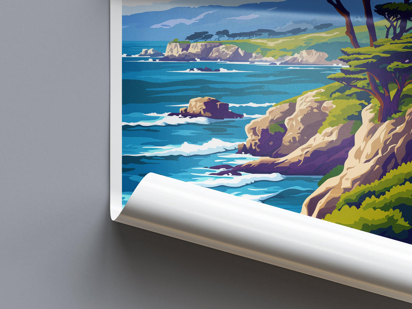 Monterey Bay Travel Print Wall Art Monterey Bay Wall Hanging Home Décor Monterey Bay Gift Art Lovers California Art Lover Gift Monterey Bay