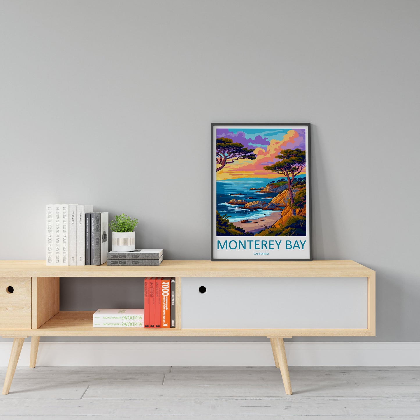 Monterey Bay Travel Print Wall Art Monterey Bay Wall Hanging Home Décor Monterey Bay Gift Art Lovers California Art Lover Gift Monterey Bay