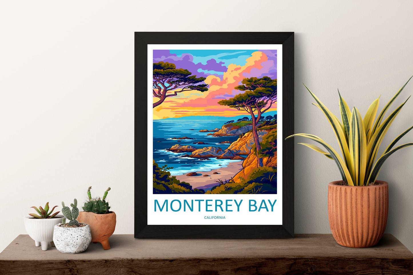 Monterey Bay Travel Print Wall Art Monterey Bay Wall Hanging Home Décor Monterey Bay Gift Art Lovers California Art Lover Gift Monterey Bay
