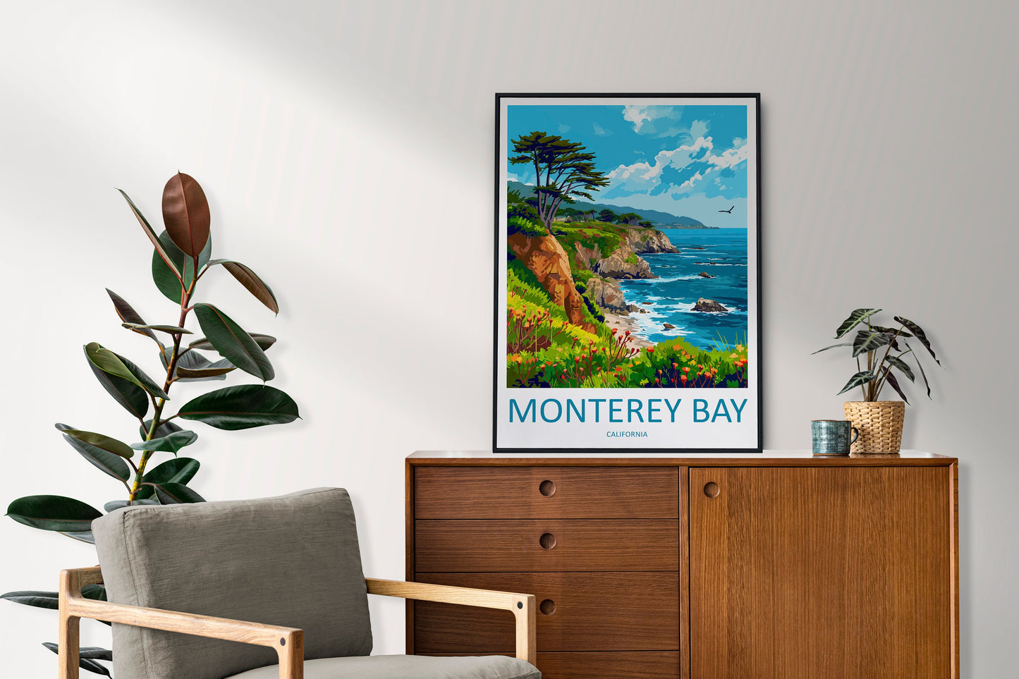 Monterey Bay Travel Print Wall Art Monterey Bay Wall Hanging Home Décor Monterey Bay Gift Art Lovers California Art Lover Gift Monterey Bay