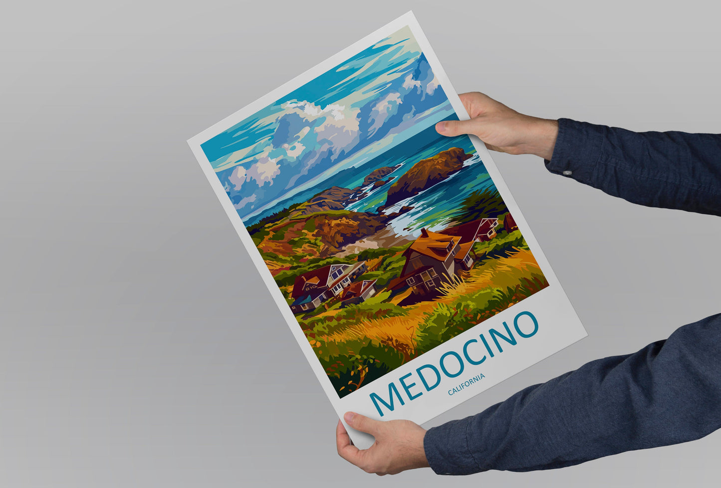 Mendocino Travel Print Wall Art Mendocino Wall Hanging Home Décor Mendocino Gift Art Lovers California Art Lover Gift Mendocino Art Print