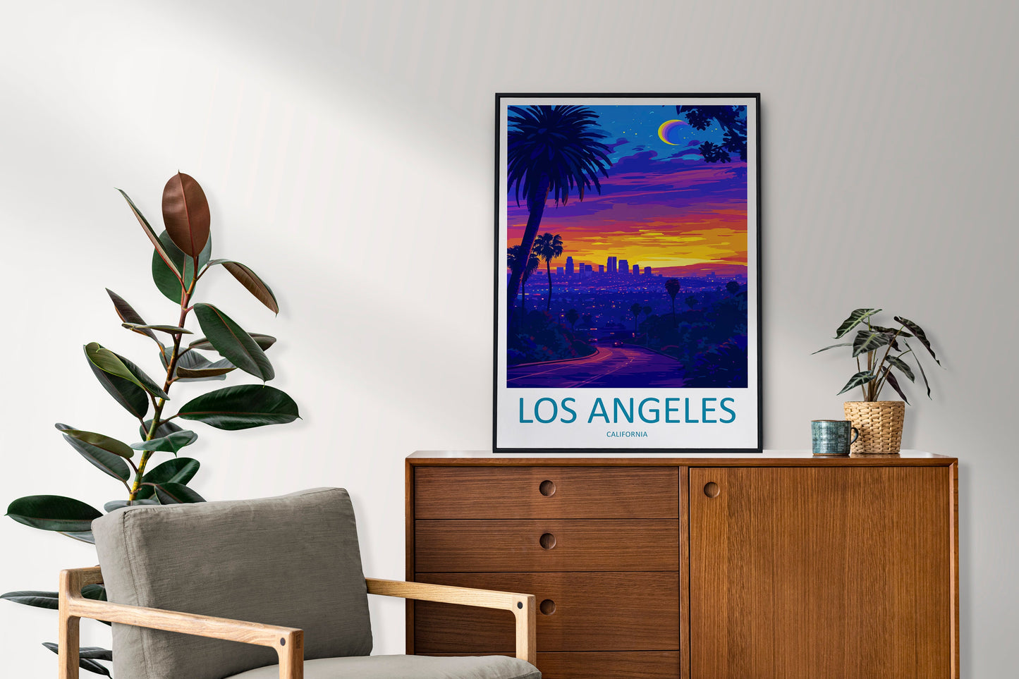 Los Angeles Travel Print Wall Art Los Angeles Wall Hanging Home Décor Los Angeles Gift Art Lovers California Art Lover Gift Los Angeles Deco