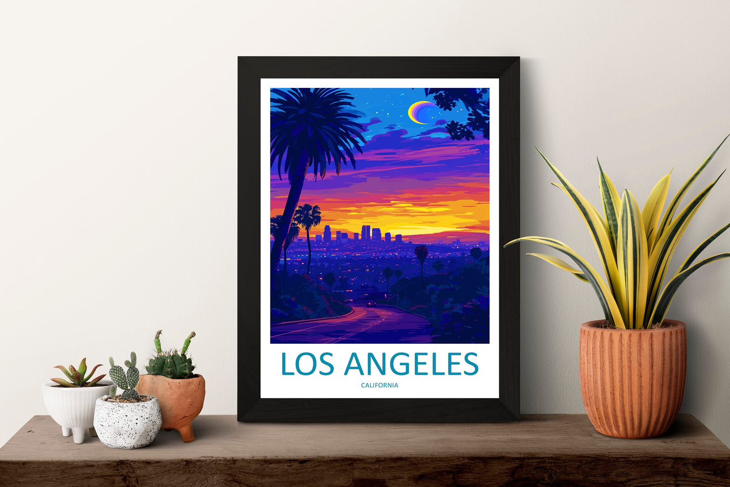 Los Angeles Travel Print Wall Art Los Angeles Wall Hanging Home Décor Los Angeles Gift Art Lovers California Art Lover Gift Los Angeles Deco