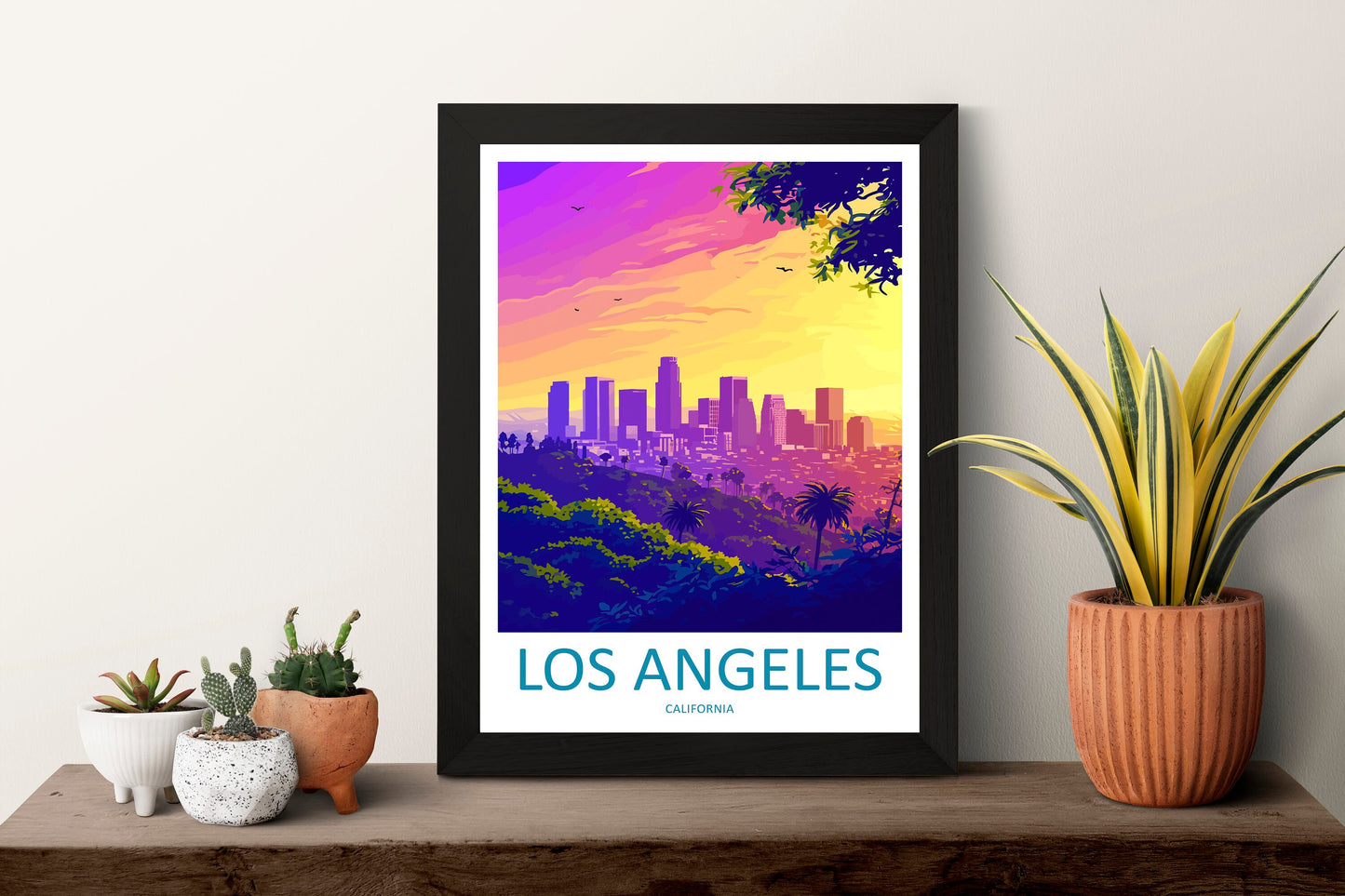 Los Angeles Travel Print Wall Art Los Angeles Wall Hanging Home Décor Los Angeles Gift Art Lovers California Art Lover Gift Los Angeles Deco