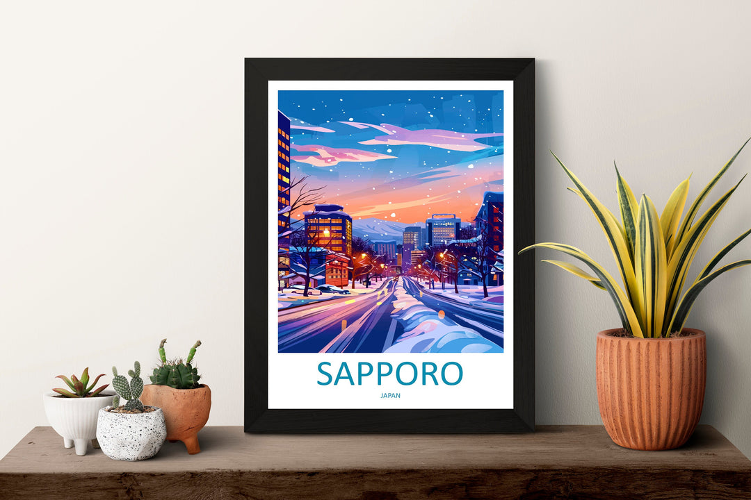 Sapporo Travel Print Wall Art Sapporo Wall Hanging Home Décor Sapporo Gift Art Lovers Japan Art Lover Gift Japan Travel Gift