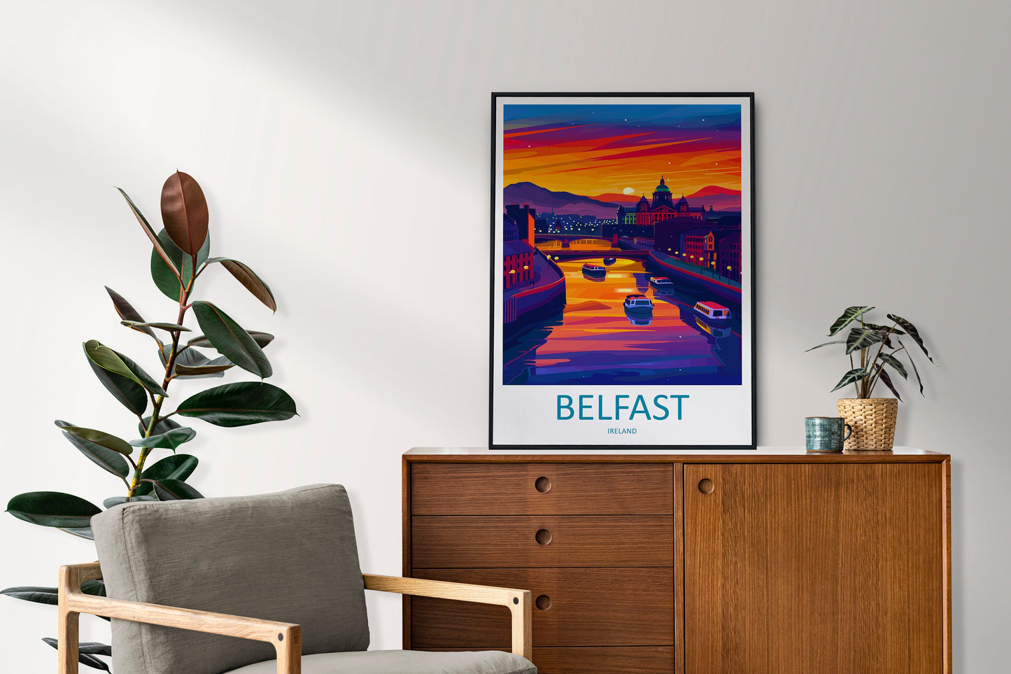 Belfast Travel Print Wall Art Belfast Wall Hanging Home Décor Belfast Gift Art Lovers Ireland Art Lover Gift Belfast Travel Art Gift