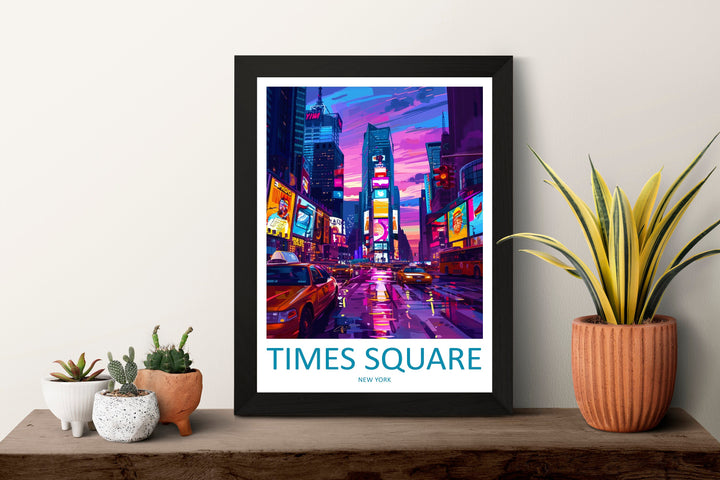 Times Square Travel Print Wall Art Times Square Wall Hanging Home Décor New York Gift Art Lovers New York State Art Gift Lover Print