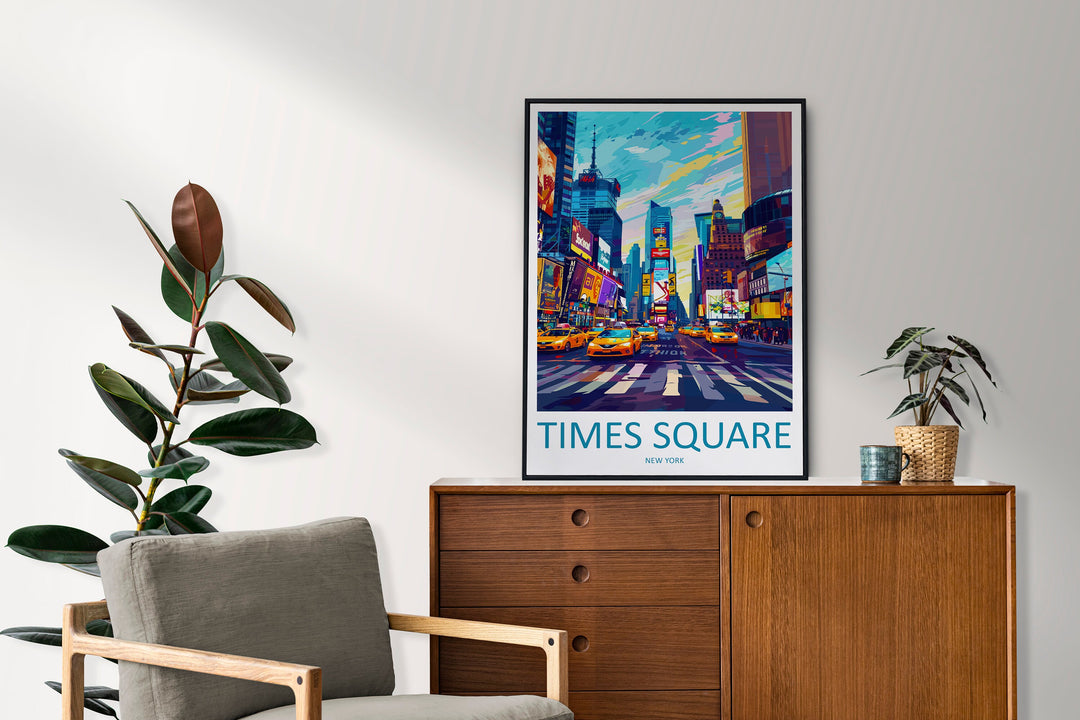 Times Square Travel Print Wall Art Times Square Wall Hanging Home Décor New York Gift Art Lovers New York State Art Gift Lover Print