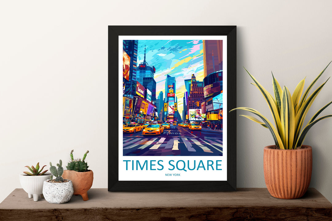 Times Square Travel Print Wall Art Times Square Wall Hanging Home Décor New York Gift Art Lovers New York State Art Gift Lover Print