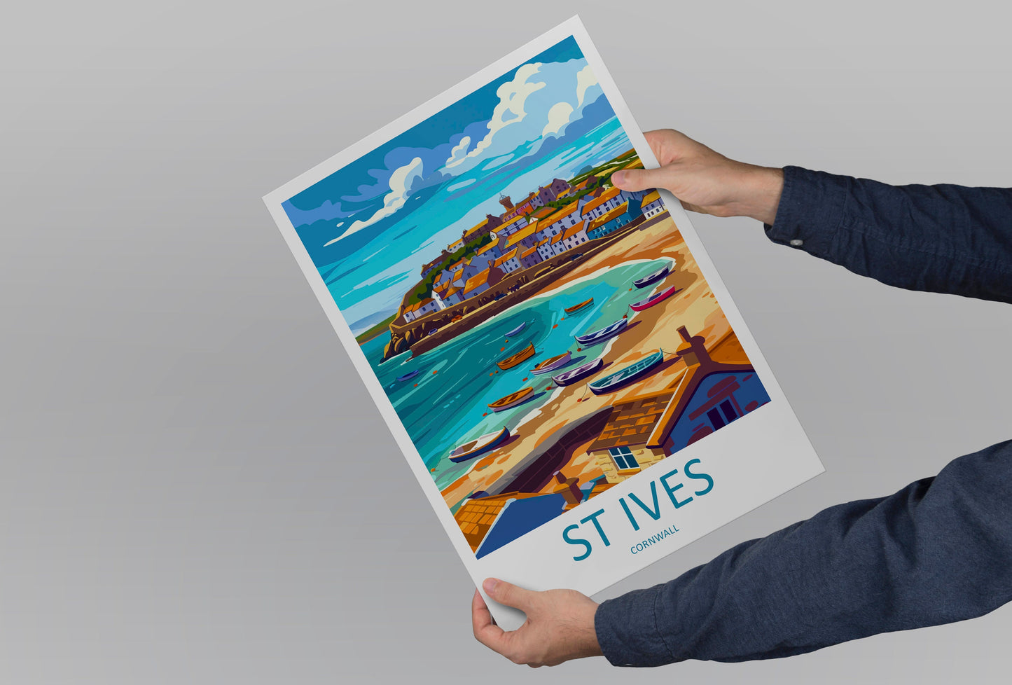 St Ives Travel Print Wall Art St Ives Wall Hanging Home Décor St Ives Gift Art Lovers England Art Lover Gift St Ives Travel Souvenir
