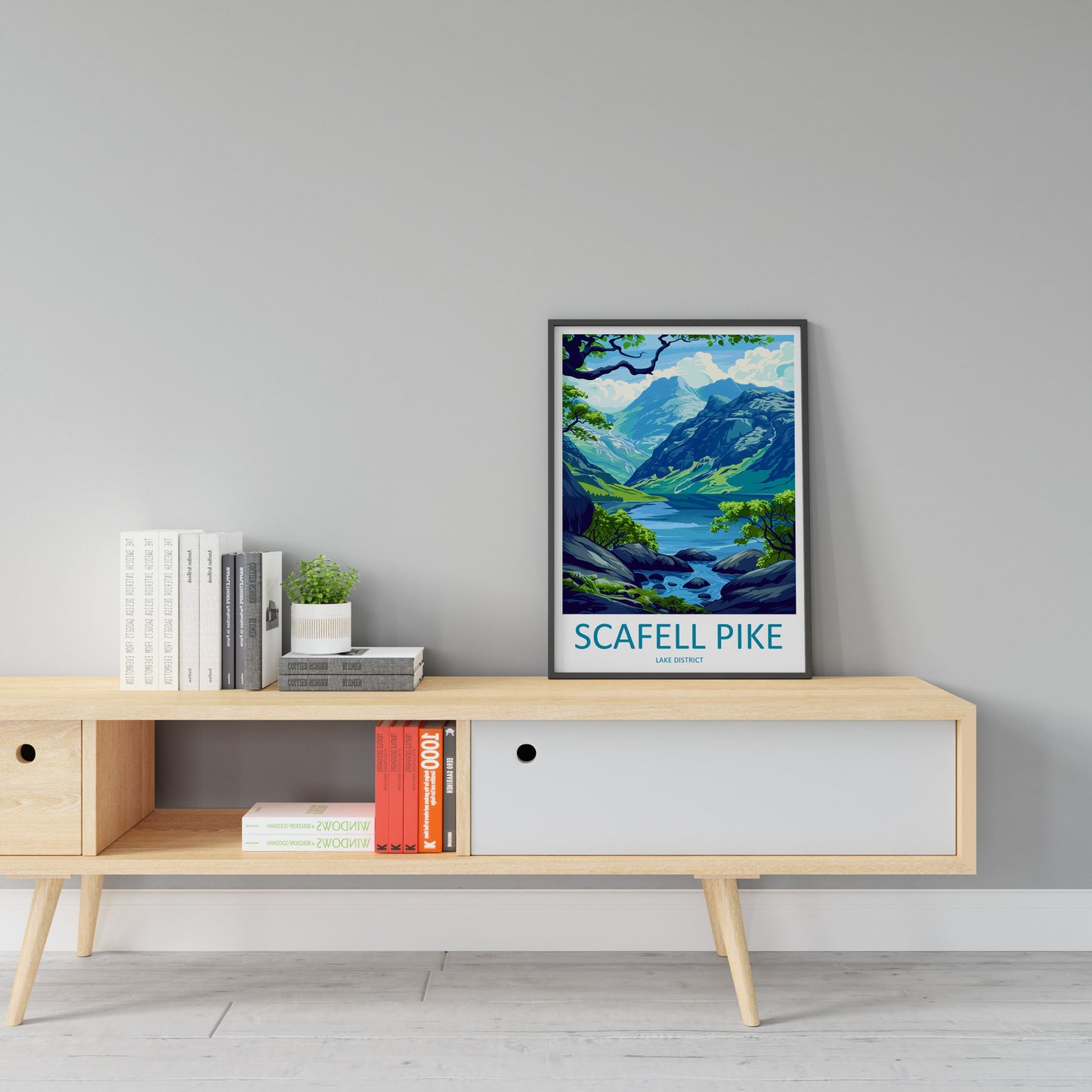 Scafell Pike Travel Print Wall Art Scafell Pike Wall Hanging Home Décor Scafell Pike Gift Art Lovers England Art Lover Gift Scafell Pike