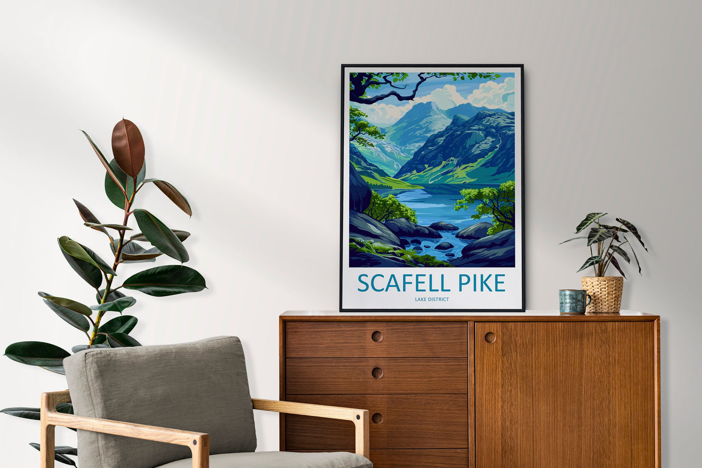 Scafell Pike Travel Print Wall Art Scafell Pike Wall Hanging Home Décor Scafell Pike Gift Art Lovers England Art Lover Gift Scafell Pike