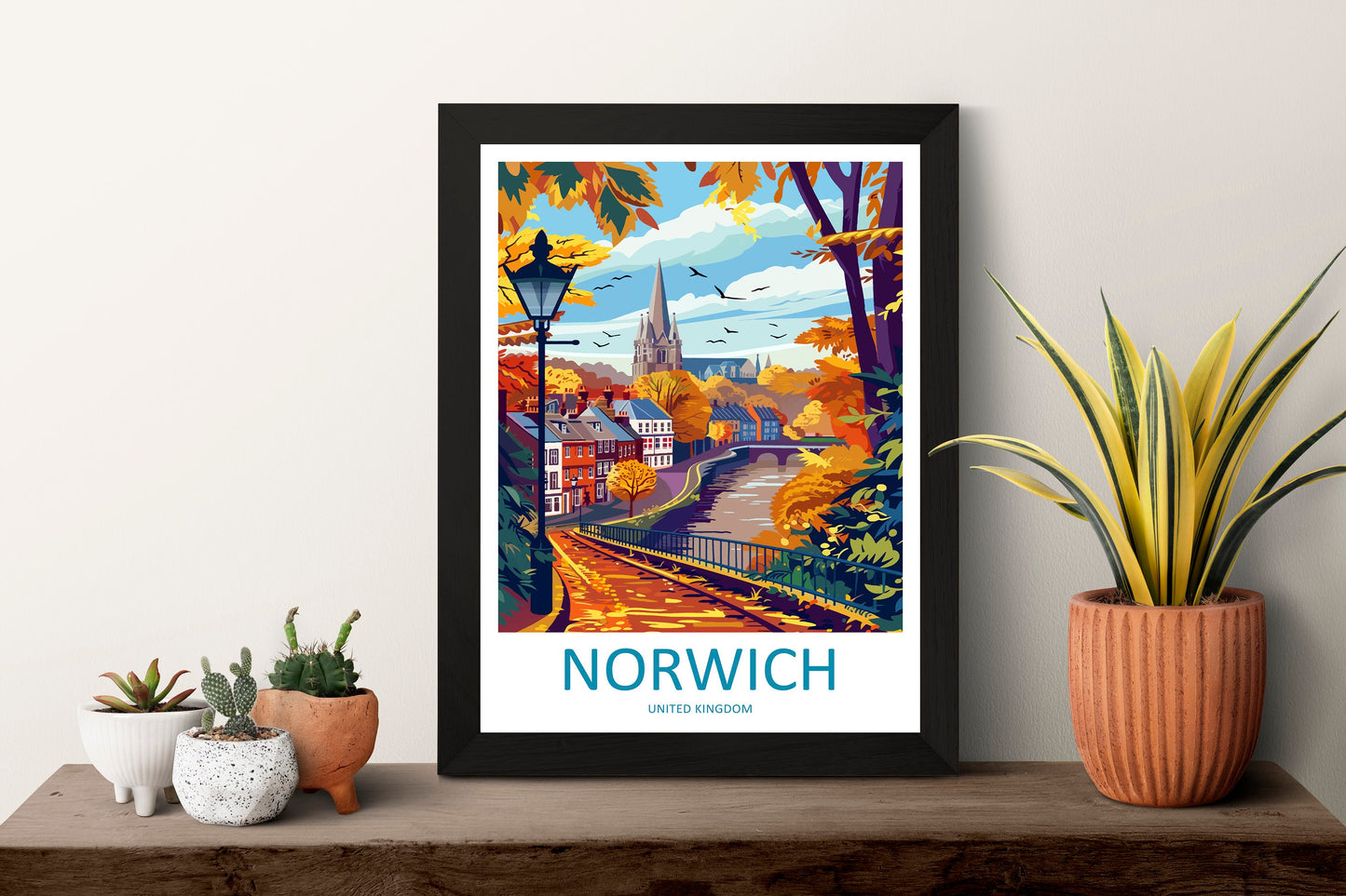 Norwich Travel Print Wall Art Norwich Wall Hanging Home Décor Norwich Gift Art Lovers England Art Lover Gift Norwich Travel Gift