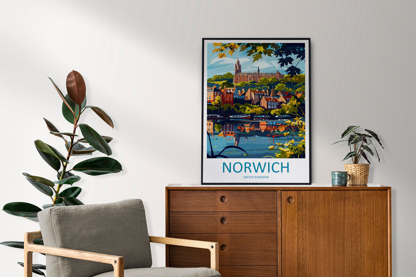 Norwich Travel Print Wall Art Norwich Wall Hanging Home Décor Norwich Gift Art Lovers England Art Lover Gift Norwich Travel Gift