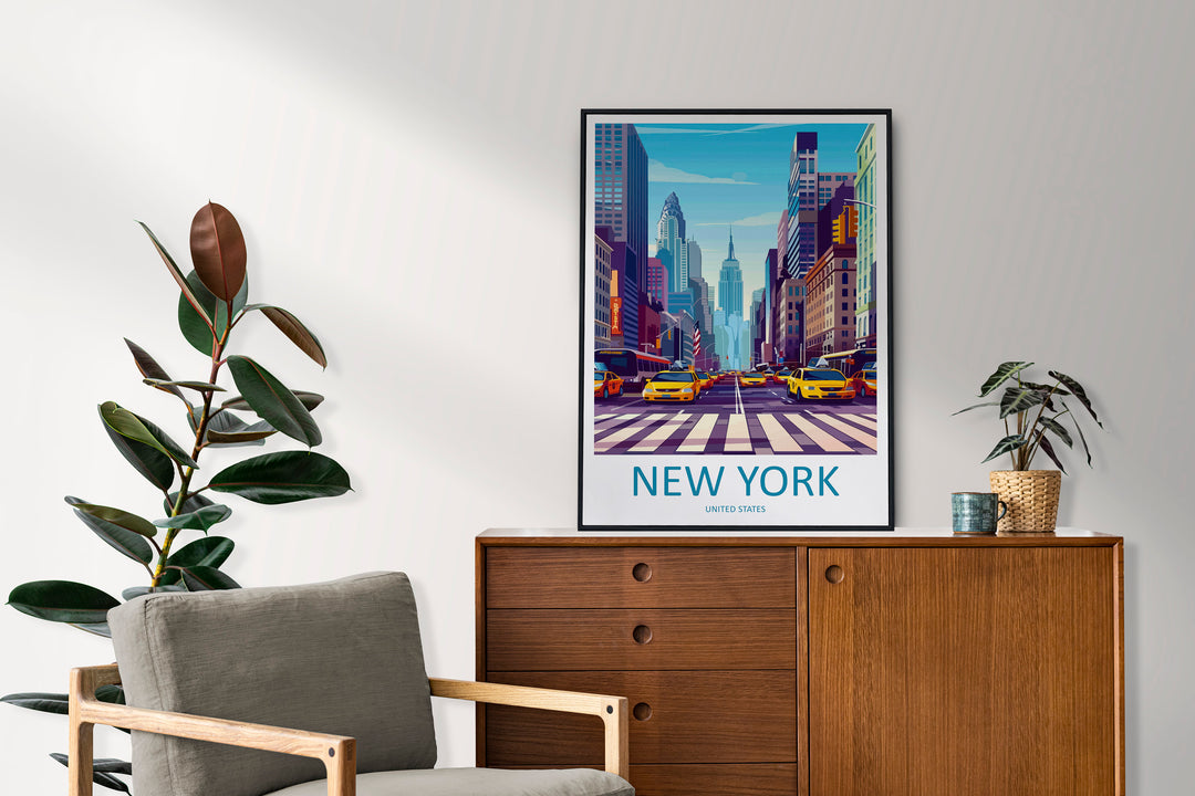 New York Travel Print Wall Art New York Wall Hanging Home Décor New York Gift Art Lovers New York State Art Gift Lover Print