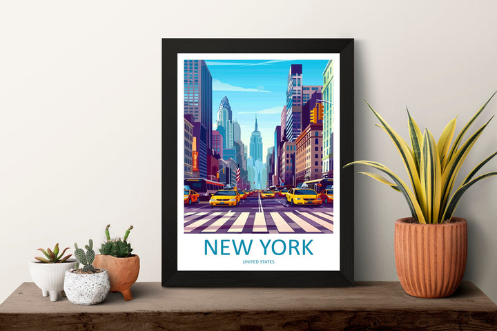 New York Travel Print Wall Art New York Wall Hanging Home Décor New York Gift Art Lovers New York State Art Gift Lover Print