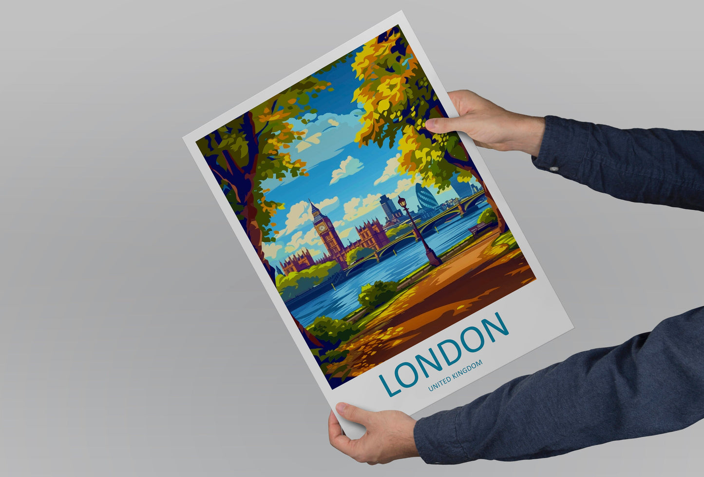 London Travel Print Wall Art London Wall Hanging Home Décor London Gift Art Lovers England Art Lover Gift London Travel Gift