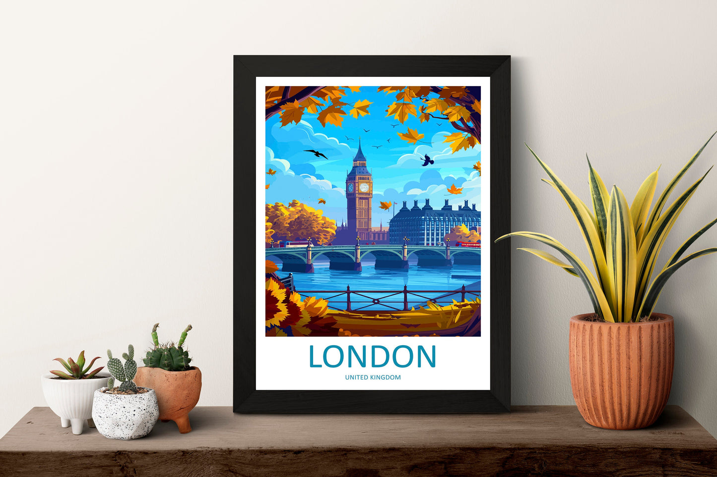 London Travel Print Wall Art London Wall Hanging Home Décor London Gift Art Lovers England Art Lover Gift London Travel Gift