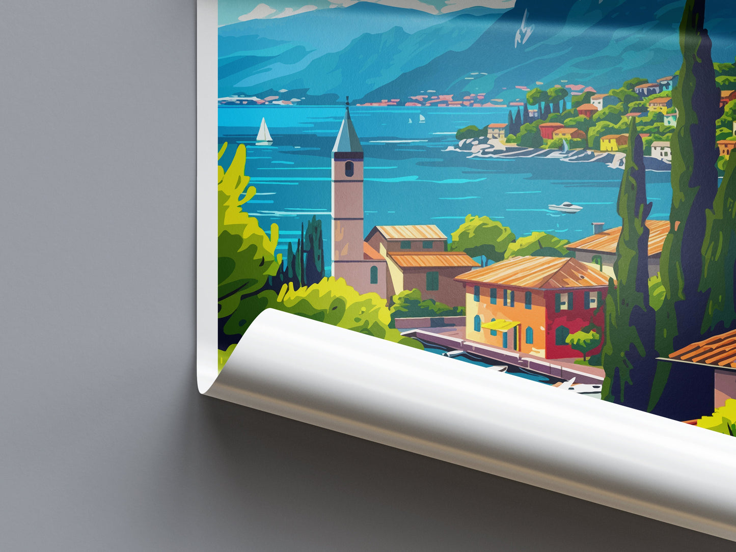 Lake Garda Travel Print Wall Art Lake Garda Wall Hanging Home Decoration Lake Garda Gift Art Lovers Wall Art Print Art Lake Garda Travel Art