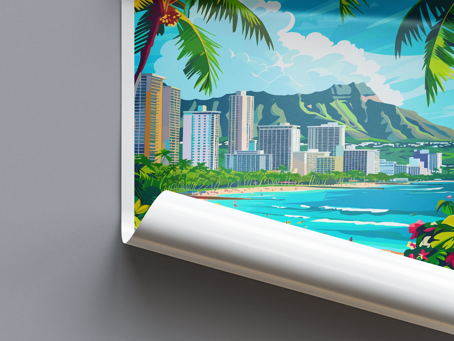 Honolulu Travel Print Wall Art Honolulu Wall Hanging Home Décor Honolulu Gift Art Lovers Hawaii Art Lover Gift Print Artwork