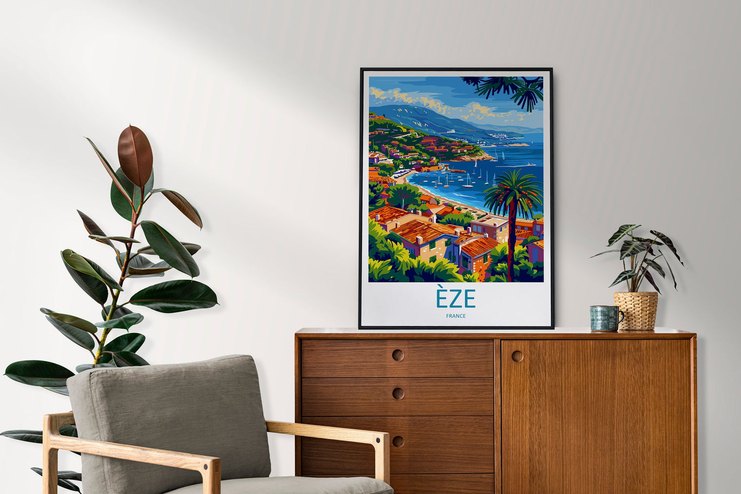 Eze Travel Print Wall Art Eze Wall Hanging Home Décor Eze Gift Art Lovers France Art Lover Gift Eze Print France Artwork Eze Coastal Artwork