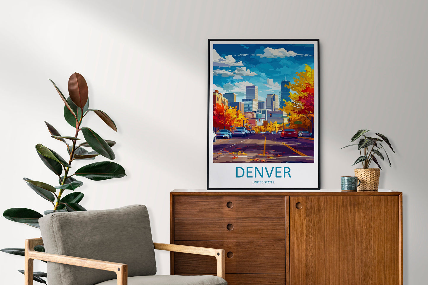 Denver Travel Print Wall Art Denver Wall Hanging Home Décor Denver Gift Art Lovers Colorado Art Gift Lover Print For Denver Lovers Print