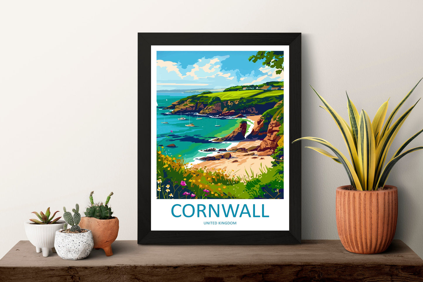 Cornwall Travel Print Wall Art Cornwall Wall Hanging Home Decoration Cornwall Gift Art Lovers Wall Art Print Art Cornwall Print Cornwall Art