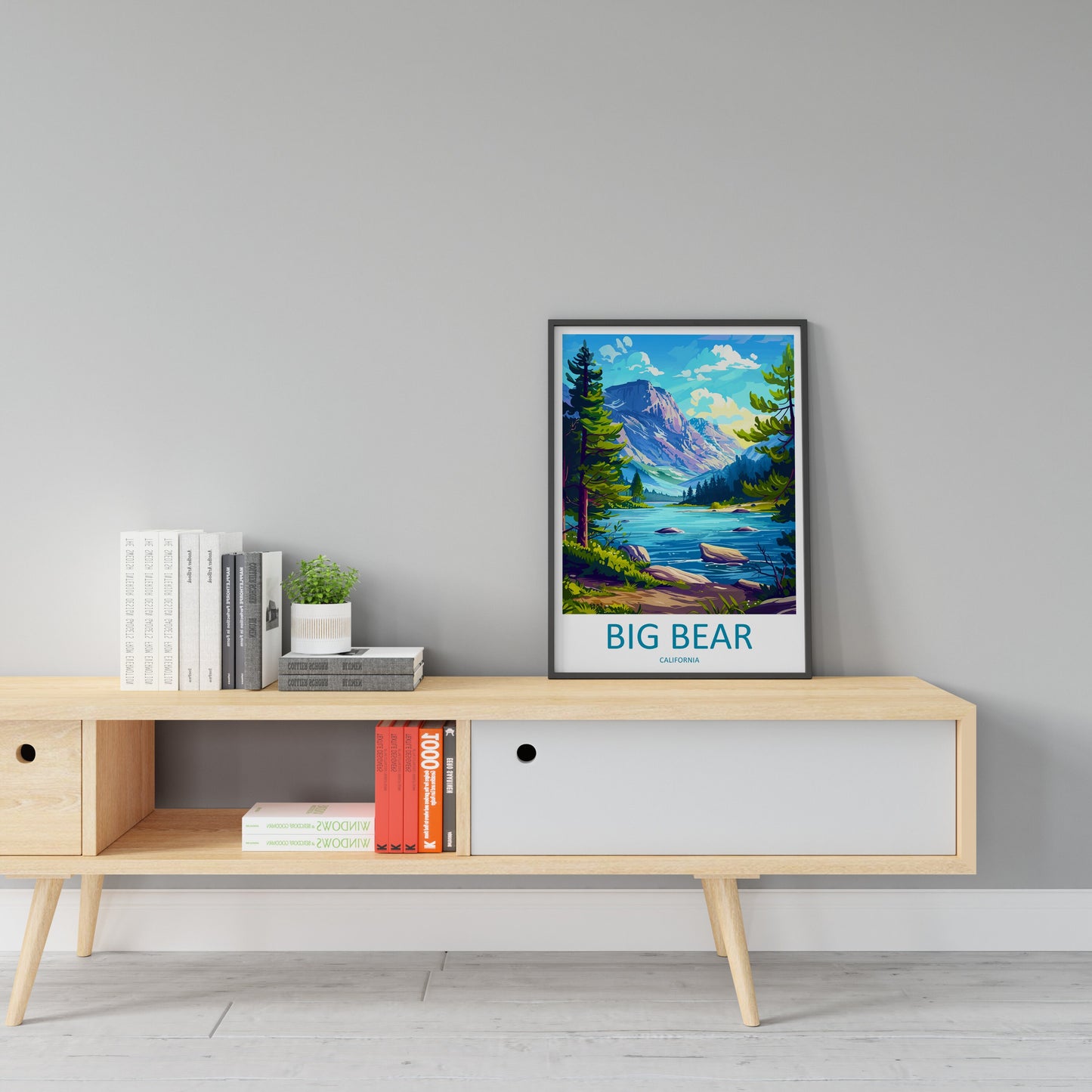 Big Bear Lake Travel Print Wall Art Big Bear Lake Wall Hanging Home Décor Big Bear Lake Gift Art Lovers California Art Lover Gift Lake Art