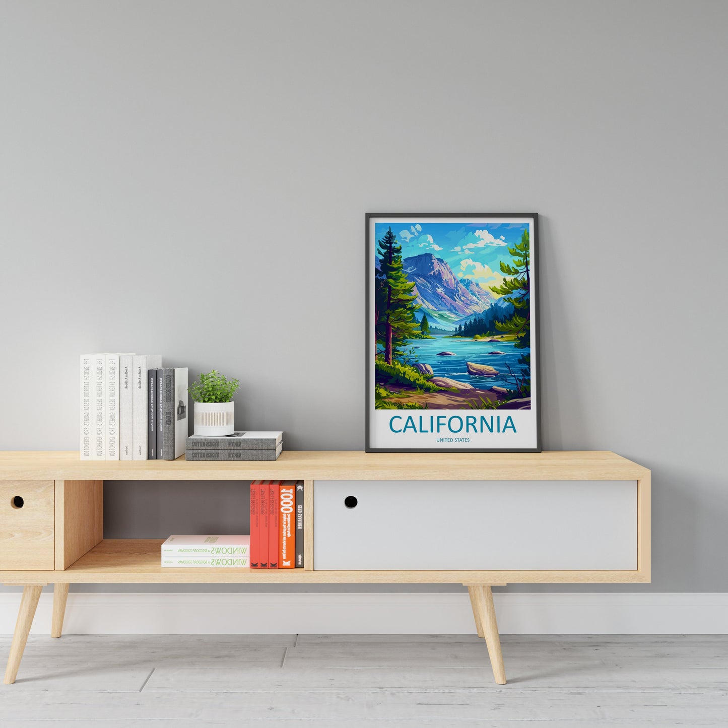 California Travel Print Wall Art California Wall Hanging Home Décor California Gift Art Lovers California Art Lover Gift Lake Art