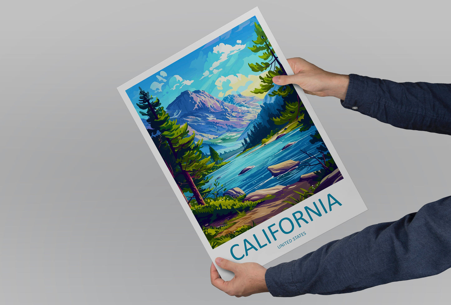 California Travel Print Wall Art California Wall Hanging Home Décor California Gift Art Lovers California Art Lover Gift Lake Art