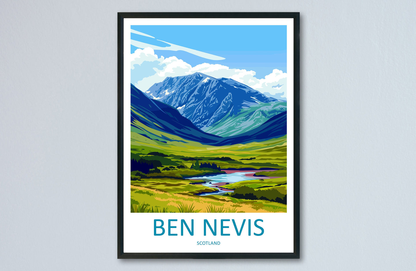 Ben Nevis Travel Print Wall Art Ben Nevis Wall Hanging Home Décor Ben Nevis Gift Art Lovers Scotland Art Lover Gift Ben Nevis Travel Artwork