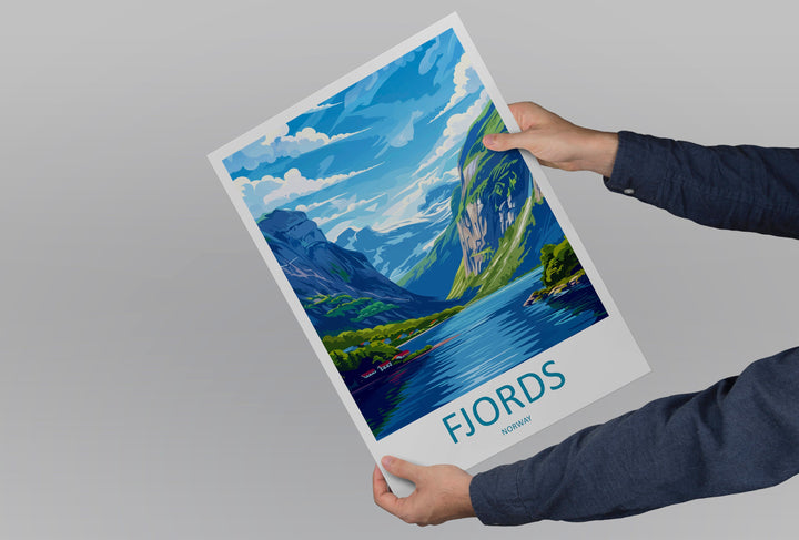 The Fjords Travel Print The Fjords Norway Home Décor The Fjords Art Print Norwegian Mountains Room Print For Scandinavian Mountains Gift Art