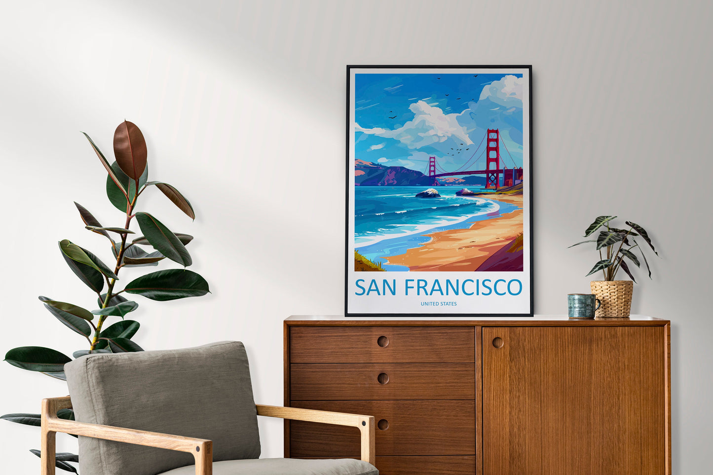 San Francisco Golden Gate Travel Print Wall Art San Francisco Wall Hanging Home Décor San Francisco Gift Art Lovers California Art Lover