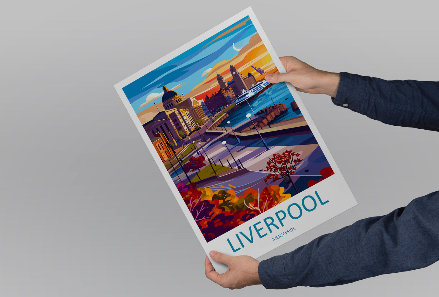 Liverpool Travel Print Wall Art Liverpool Wall Hanging Home Décor Liverpool Gift Art Lovers England Art Lover Gift Liverpool Travel Art Gift