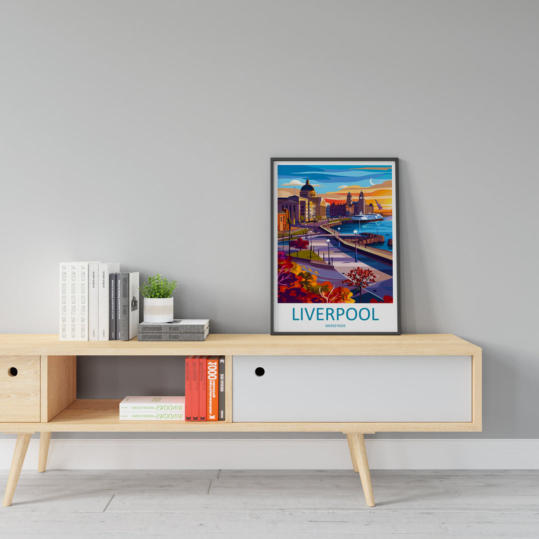 Liverpool Travel Print Wall Art Liverpool Wall Hanging Home Décor Liverpool Gift Art Lovers England Art Lover Gift Liverpool Travel Art Gift
