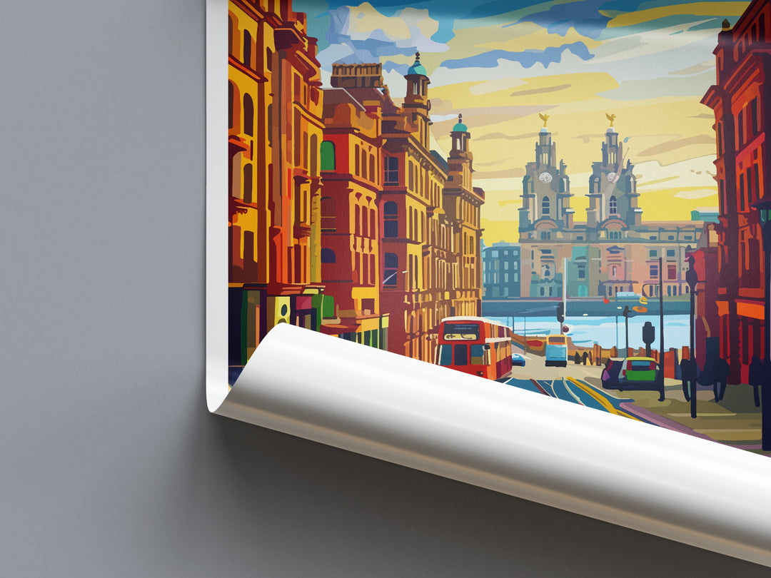 Liverpool Travel Print Wall Art Liverpool Wall Hanging Home Décor Liverpool Gift Art Lovers England Art Lover Gift Liverpool Travel Art Gift