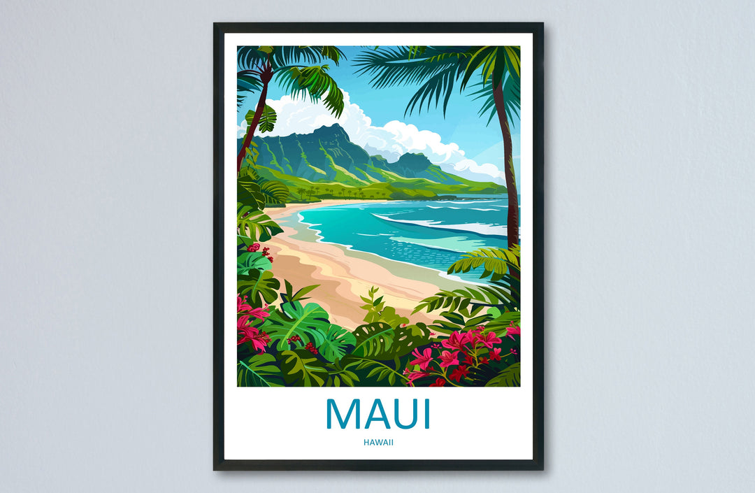 Maui Travel Print Wall Art Maui Wall Hanging Home Décor Maui Gift Art Lovers Hawaii Art Lover Gift Print Artwork