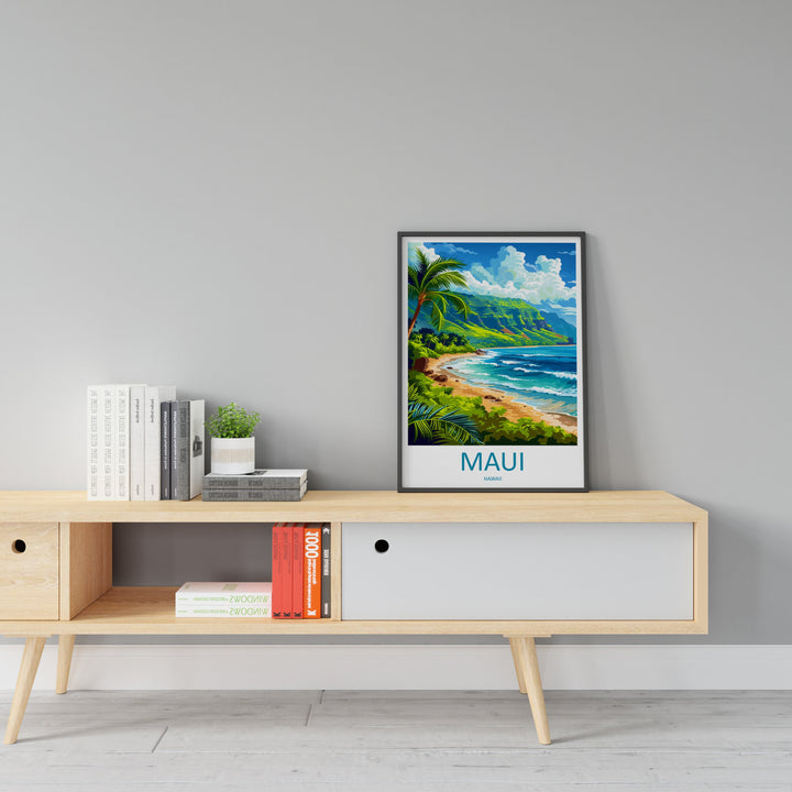 Maui Travel Print Wall Art Maui Wall Hanging Home Décor Maui Gift Art Lovers Hawaii Art Lover Gift Print Artwork