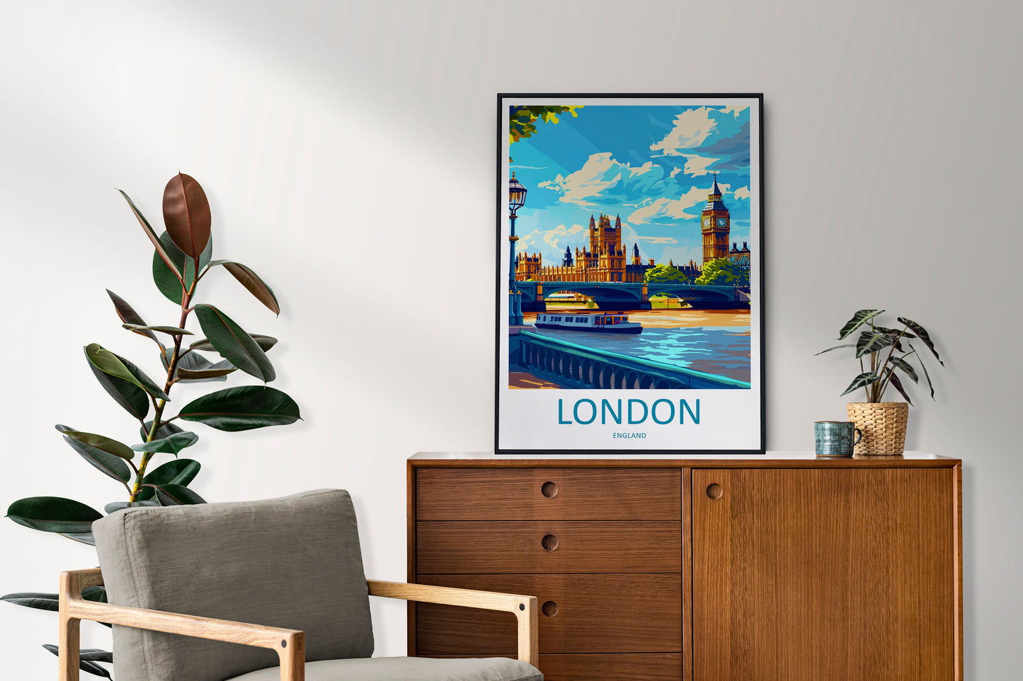 London Travel Print Wall Art London Wall Hanging Home Décor London Gift Art Lovers England Art Lover Gift London Travel Gift