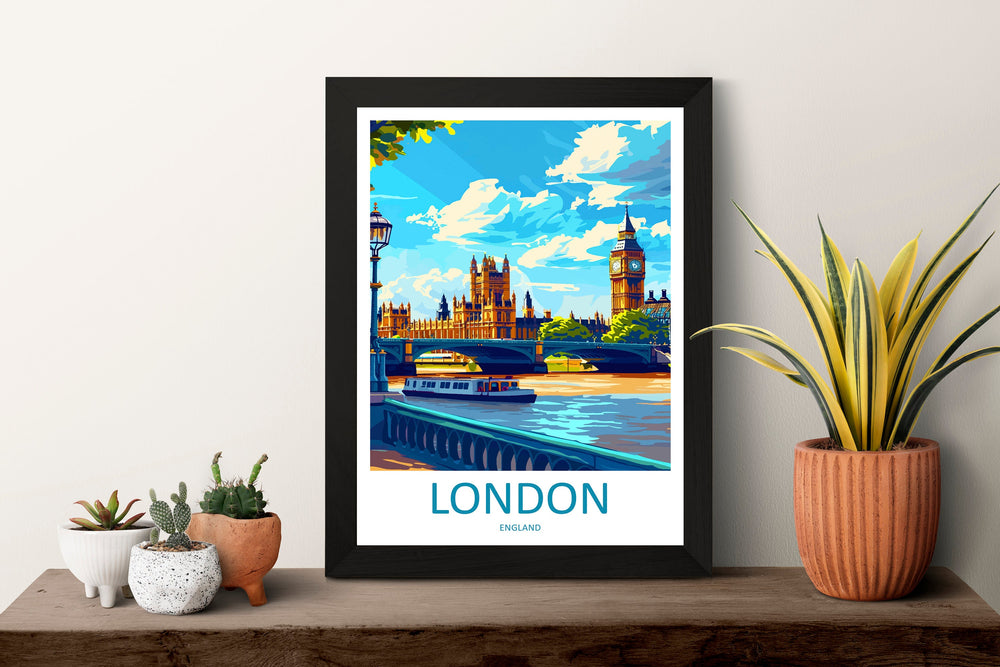 London Travel Print Wall Art London Wall Hanging Home Décor London Gift Art Lovers England Art Lover Gift London Travel Gift